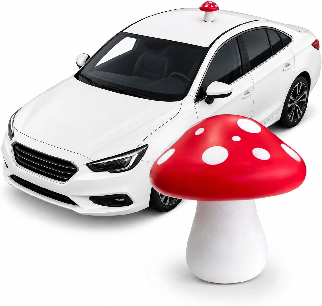 Car Red Mushrooms for Car Roof Deco 3D Cute Big Mushrooms Car Sticker for Garden Dog House