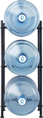 VEVOR 5 Gallon Water Jug Holder, 3 Tiers Water Bottle Holder, Heavy Duty Water Bottle Rack with 3 Slots, Detachable Water Jug Stand for Kitchen, Office, Living Room- Black