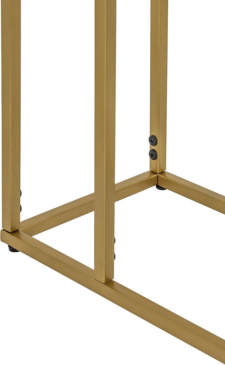 C Shape Table for Sofa with Green Marble Top | Decorative Side Table | End Table for Living Room | Gold Metal Frame | 16.25x9.5x24.75