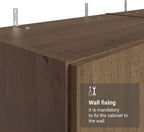 Madesa Kitchen Pantry Set Storage Cabinet 70" L 6 Doors 12 Utility Shelves 9 Adjustable Shelves Wooden Organization Unit Anti Tipping - Rustic