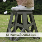 Folding Stool Nonslip Platform Chair | Large Portable Stool for Camping | Collapsible Fold Up Stepping Stool | Compact Plastic Foldable Step Stool for Bathroom | Pack of 1 (Small)