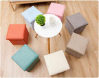 Small Storage Ottoman Foldable Cube Stool,Square Foot Rest Stool for Living Room Bedroom,Toy Box Storage Chest Collapsible Padded Seat Ottoman (Green,15x15x15inch)