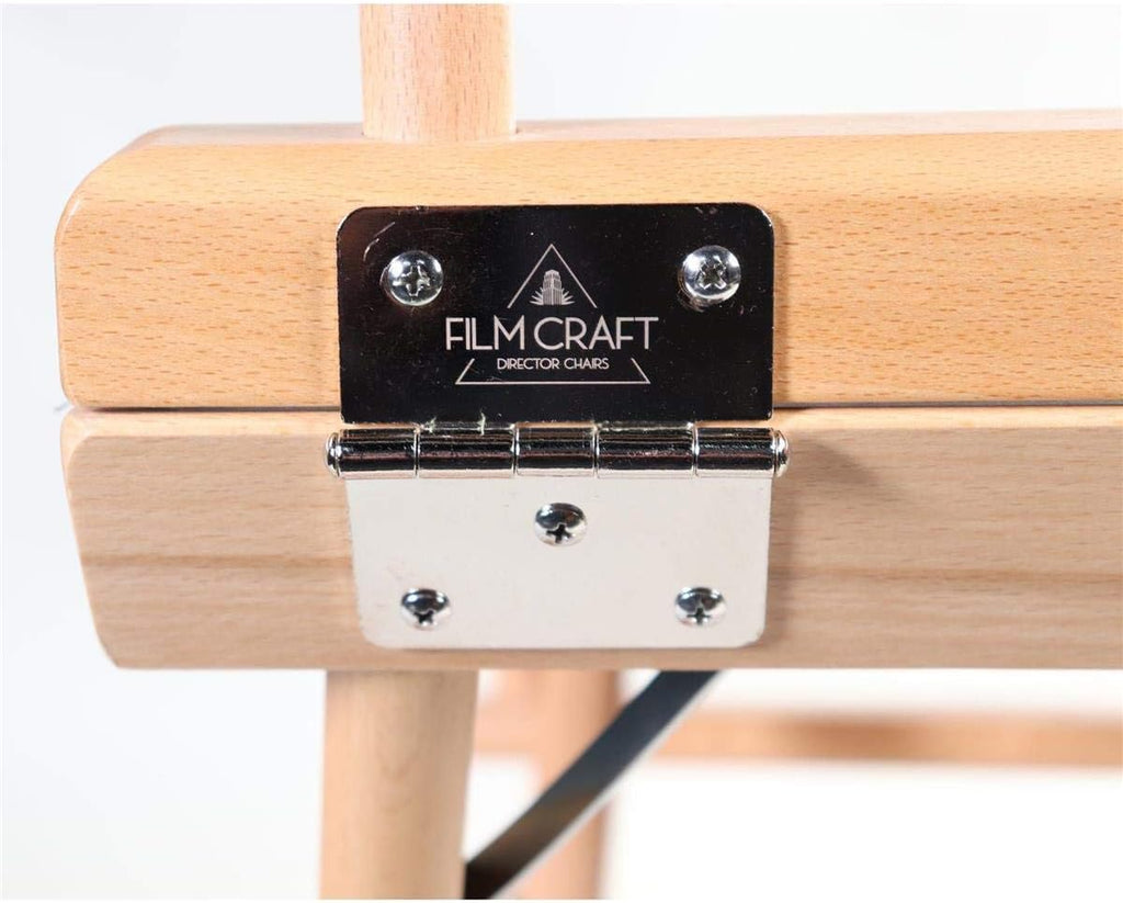 Filmcraft Tall Director's Chair (White Canvas, Natural Frame)