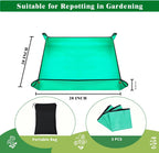 3Packs Repotting Mat, 26.8x26.8 Inch Thickened High Density PE Waterproof Gardening Tray for Plant Transplanting, Portable Foldable Potting Soil Mat with Storage Bag for Indoor Outdoor Plant Care