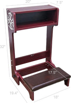 FixtureDisplays 32X20X20" Prayer Bench, Padded Kneeler with Book Shelf, Easy Fold-Away Prayer Table Chair 10104