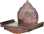 Wall Mounted Shrine Buddhist Altar, Personal Shrine Stand with Retractable Pull Plate, Wood Prayer Meditation Table for Living Room, Bedroom, Office