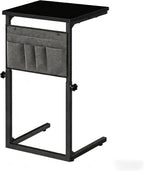 HOOBRO End Table, C Shaped Side Table with Storage Shelf, Small C Table for Couch, Adjustable Height Side Table for Small Spaces, 29.5'' Tall Couch Table that Slide Under BK29SF01-BB77SF01