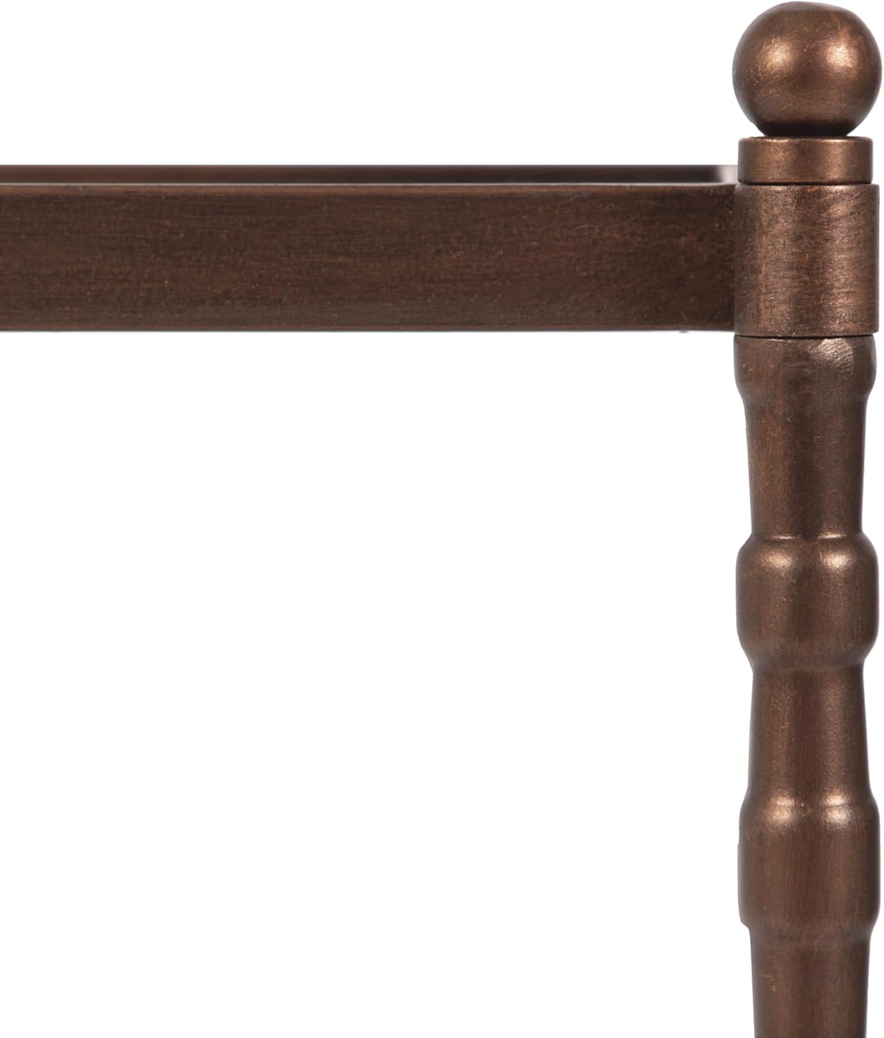 Kate and Laurel Prisha Traditional Metal Narrow Side Table, 18 x 8 x 25, Clear Glass and Bronze, Vintage Rectangle Skinny Bedroom Nightstand with Glass Tabletops for Use as Living Room End Table