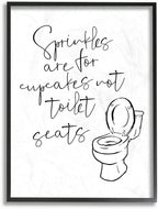 Stupell Industries Sprinkles Funny Ink Drawing Bathroom, Design by Milli Villa Wall Art, 11 x 14, Black Framed