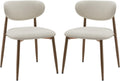 MALOL Dining Chairs Set of 2, Curved Back Kitchen Room Chairs with Metal Legs and Anti Slip Pads, Upholstered Dining Chair for Home and Restaurant, Beige