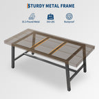 GarveeHome Industrial Dining Table for 6-8, 70.87" Heavy Duty Rectangular Kitchen Table with 2"×2" Metal Legs & Wood Top, Large Dining Table for Home Office, Dining (Brown, 71" Non-Extendable)
