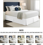 SGI Bedding 18 inch Drop Bed Skirt Queen Size - Platform Style with Secure Fit, Classic Tailored Look, Elegant Pleated Style Dust Ruffle, Split Corners, Wrinkle Resistant Microfiber - White