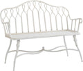 Garden 47.2-inch Outdoor Garden Bench with Backrest, Retro White Iron, Suitable for Terrace, Balcony, Backyard Seat