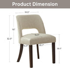 VKNOW Modern Dining Chairs Set of 4, Faux Leather Upholstered Dining Room Chair Kitchen Chairs, Farmhouse Dinner Chair for Kitchen Dining Room, Beige