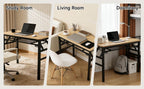 31.5-inch Small Folding Table, no Assembly Required, Suitable for use in Small Spaces Such as bedrooms, Apartments, Dormitories, etc., Easy to fold and Portable (Light Wood)