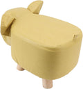 SUNGOOYUE Animal Footstools, Cute Elephant Stool with Soft Sponge and Anti Slip Patches, Sturdy Pine Wood Frame, for Nursery Bedroom Living Room Decor (Yellow)