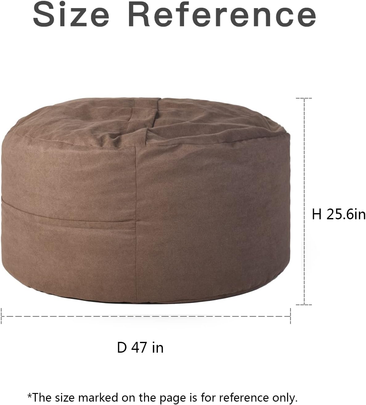 YuppieLife Big Durable Bean Bag Cover for Adults(Just Cover,No Filler) 4Ft Machine Washable Large Size Sofa Cover （Chocolate）