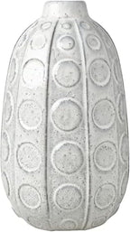 Mikasa White Embossed Dot Textured Ceramic Vase, 6.1x6.1x10.24 Inch