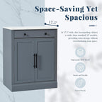 Modern Freestanding Kitchen Pantry,Buffet Food Storage, Coffee Bar Cabinet with Drawer, 2 Adjustable Shelves and 2 Door Shelves for Dining, Kitchen Gray