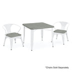 Delta Children Bistro Kids Play Table - Ideal for Arts & Crafts, Snack Time, Homeschooling, Homework & More, White Metal/Grey Barnboard