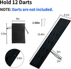 Darts Holder Wall Mounted Displays: Suit for 12 Steel/Soft Tip Darts,with Metal Hook & Storage Bag