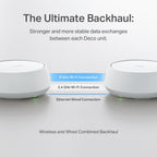 TP-Link Deco 7 BE25 Dual-Band BE5000 WiFi 7 Mesh Wi-Fi Router | 4-Stream, 240 Mhz Channels | Covers up to 2,600 Sq.Ft | 2X 2.5G Ports Wired Backhaul | VPN, MLO, HomeShield, Free Expert Help, 1-Pack