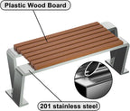 Stainless Steel Outdoor Bench, Two Person Patio Bench, Easy to Fix on the Ground, 1500lbs, Suitable for Parks, Gardens, Lawns, and Playgrounds(120x48x45cm/47x19x18in)