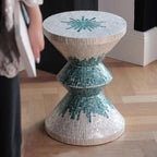 Tiny Side Table Home Living Room Decoration Sofa with Some Creative Turquoise Green Shell Blocks