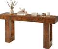 DUMOS 63 Inches Console Farmhouse Table for Entryway, Long Console Table Behind Couch, Solid Wood Narrow Entryway Table for Hallway, Living Room, Foyer, Entrance, Easy Assembly, Rustic Brown