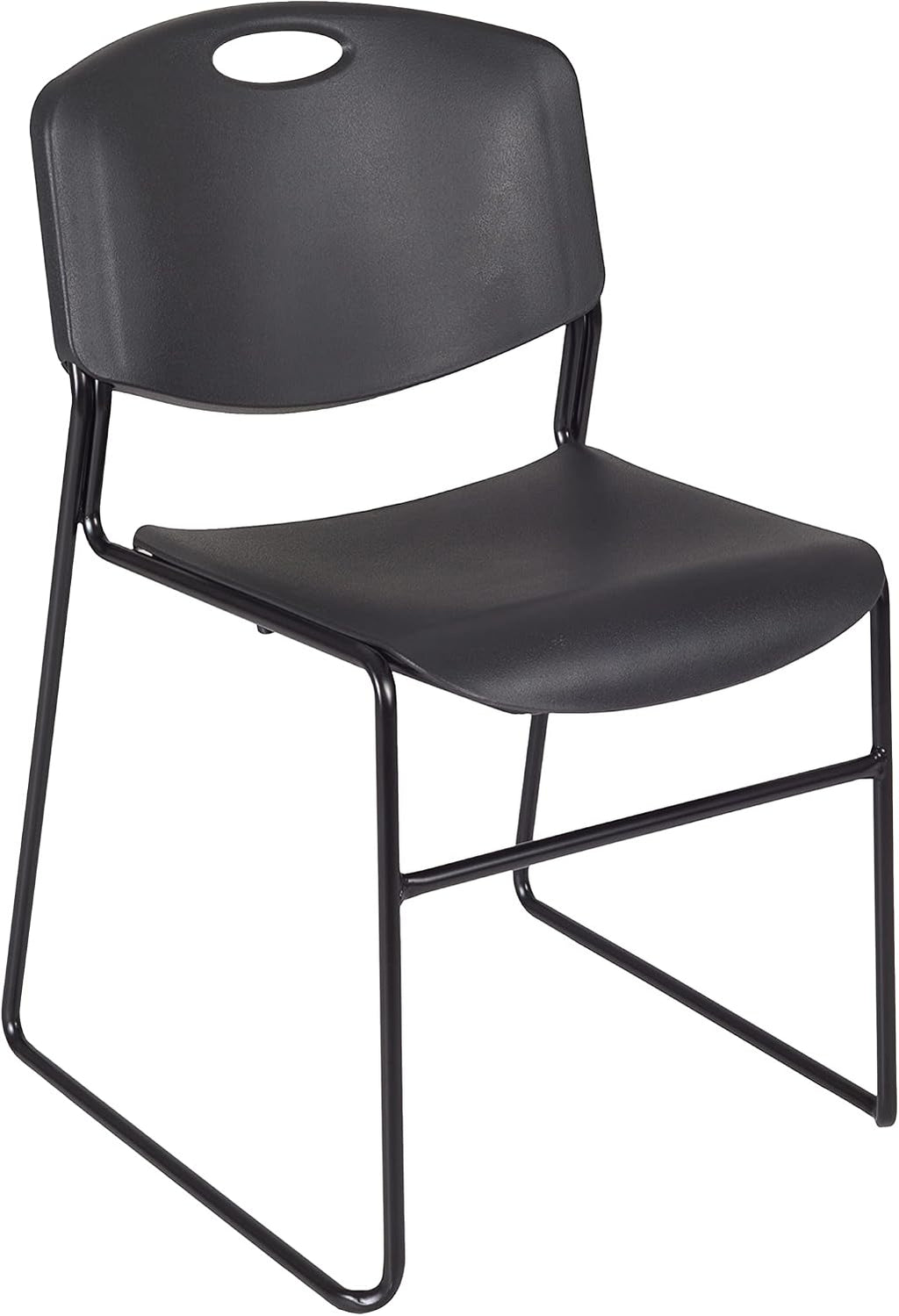 Romig Zeng 400lb Capacity Armless Stackable Chair – Ultra-Compact, Heavy-Duty Metal Frame with Durable Plastic Seat, Space-Saving & Versatile for Offices, Classrooms & Events (Black, 8 Pack)