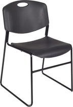 Romig Zeng 400lb Capacity Armless Stackable Chair – Ultra-Compact, Heavy-Duty Metal Frame with Durable Plastic Seat, Space-Saving & Versatile for Offices, Classrooms & Events (Black, 8 Pack)