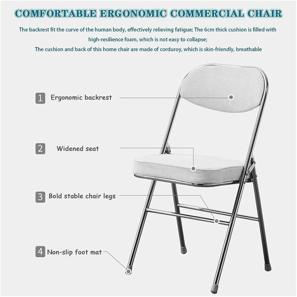 Folding Chairs Dining Chair Set with Padded Cushion and Back Indoor Outdoo Seat for Home Office Events Wedding Party