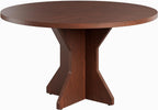 IDEALHOUSE Round Dining Table, 47" Kitchen Table for 4-6 People, Circle Tables with Sturdy Pedestal Base, Space Saving Dinning Room Furniture for Living Room, Kitchen, Apartment, Walnut