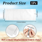 GORGECRAFT 120x43.5cm Thicker Beach Sling Patio Chairs Canvas Folding Chair Replacement Outdoor Cloth Replacements Twill Weave White Portable Reclining Sling Chair Fabric for Summer Vacation Garden