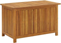 Solid Acacia Wood Patio Storage Box 35.4"x19.7"x22.8" with Waterproof Bag, Outdoor Storage Bench for Cushions, Toys, and Garden Tools, Rustic Style