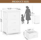 DAOUTIME Stackable Storage Drawers, 3 Drawers for Closet Clothes, White Closet Organizer with Wooden Top & Metal Frame, Freestanding or Stackable Dresser for Bedroom, Living Room