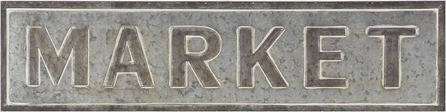 Deco 79 22666 Wall Sign, Black/Gray/White