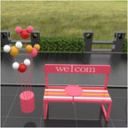 Outdoor Bench, Rainbow Park Benches Outdoor Seating for Gym Mall Cafe Garden Bench(Red)
