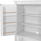 LUMISOL 77" Kitchen Pantry Cabinet with Storage, Storage Cabinet with 5 Drawers and 6 Door Shelves,Pantry Cabinet with Microwave Shelf and Adjustable Shelf, Freestanding Cupboard for Kitchen, White