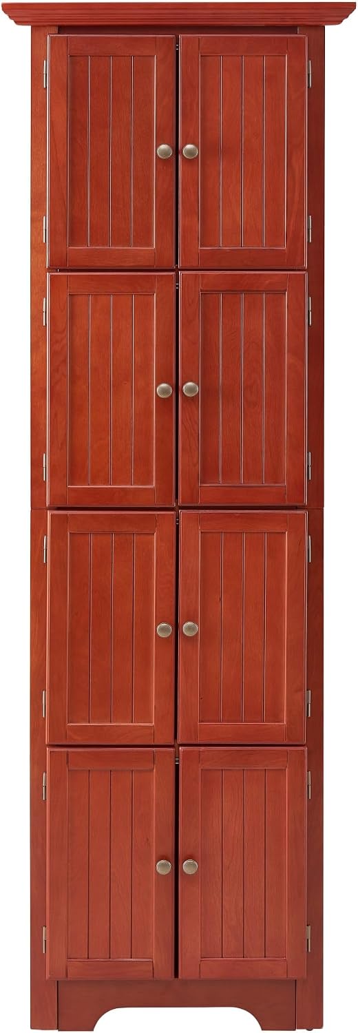 Mid-Century 4-Tier Pantry Storage Cabinet, Corner Cabinet and Adjustable Shelves, for Bathroom Living Room Kitchen,for Kitchen Home