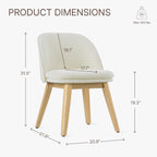 KISLOT Wooden Dining Chairs Set of 2, Fabric Upholstered Modern Dining Room Chairs with Double-Layer Thick Seat Cushion & Ergonomic Backrest for Restaurant, Kitchen and Café, Beige