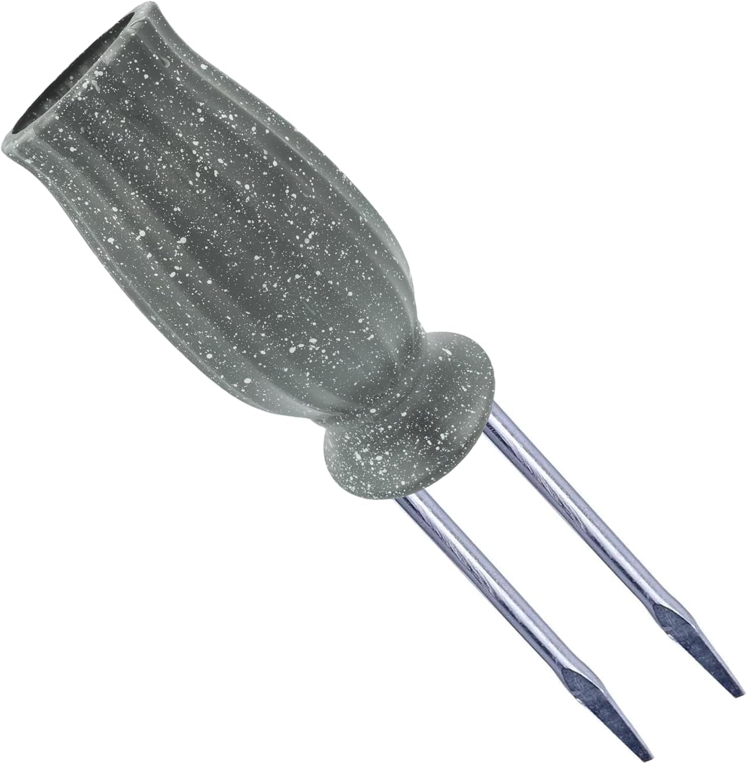 2PCS Cemetery Vases for Grave-Durable Plastic Grave Vases Flower Holder with Metal Spikes Bow Decor for Cemetery Headstones, Outdoor Grave Decorations for Memorial Gifts for Loss of Loved One - Grey