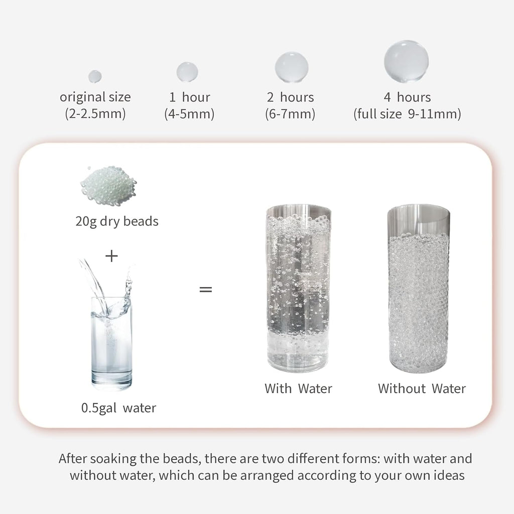 50000 Clear Water Gel Beads for Vase Filler | Vase Filler, Wedding Centerpieces, Christmas Decoration, Floating Candles, Floral Decorations, Floating Beads