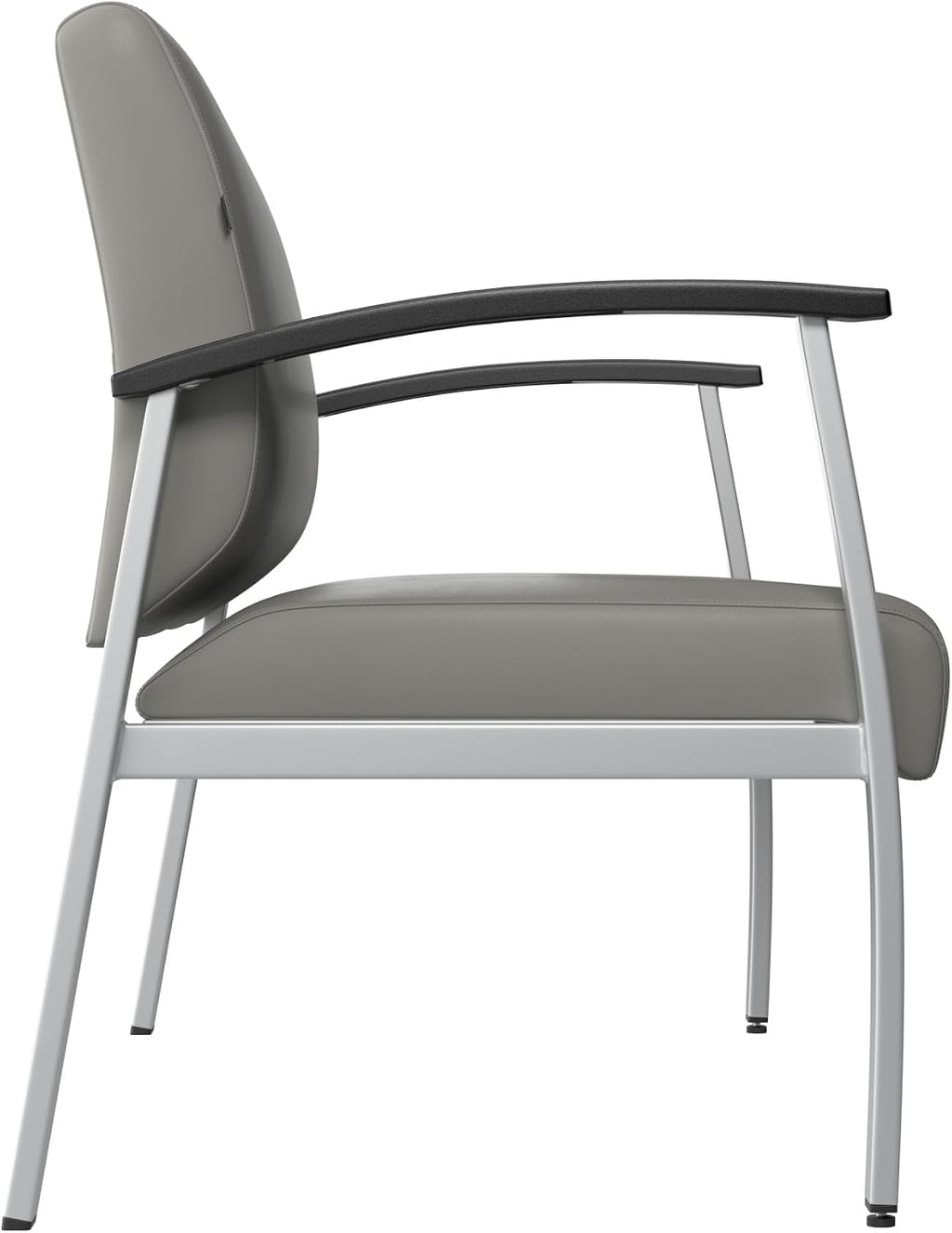 Bush Business Furniture Arrive Waiting Room Loveseat with Arms in Light Gray Vinyl, Reception Area Seating for Office and Lobby