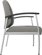 Bush Business Furniture Arrive Waiting Room Loveseat with Arms in Light Gray Vinyl, Reception Area Seating for Office and Lobby