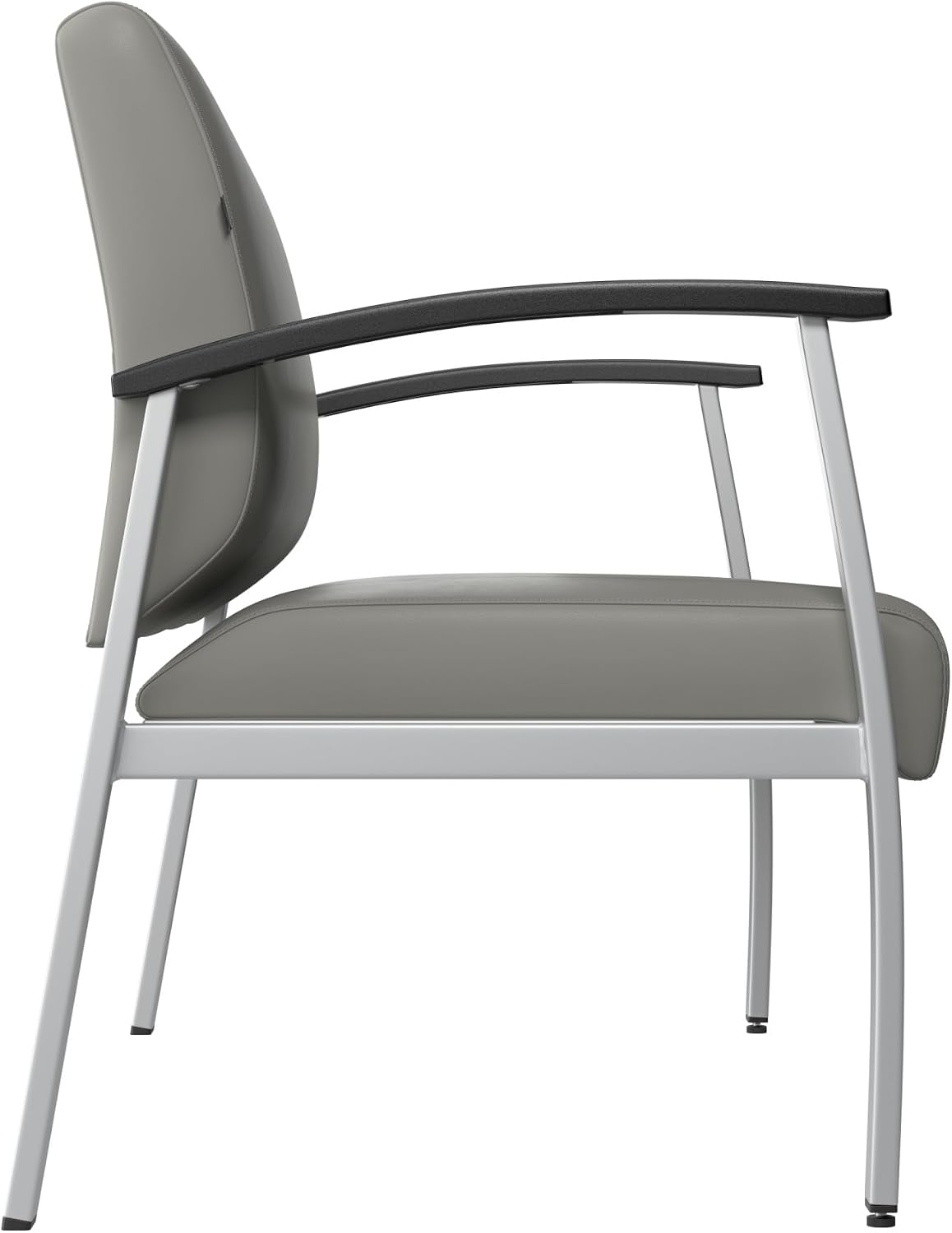 Bush Business Furniture Arrive Waiting Room Loveseat with Arms in Light Gray Vinyl, Reception Area Seating for Office and Lobby