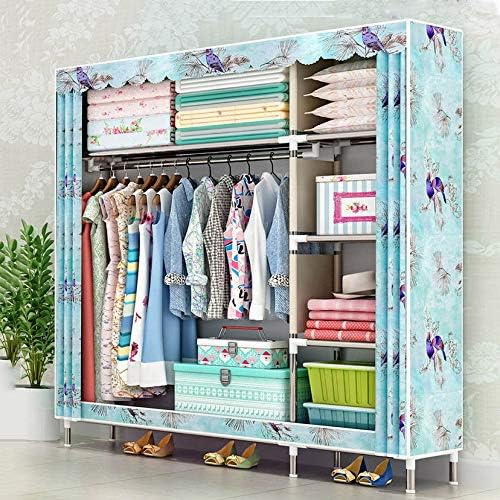 Art Cloth Wardrobe Steel Tube Home Large Capacity Storage Closet Completely Closed Dust