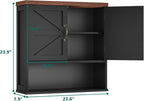 Smuxee Farmhouse Bathroom Cabinet Wall Mounted, Black Medicine Cabinet with Adjustable Shelf, Bathroom Cabinet for Living Room, Laundry Room