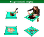 3Packs Repotting Mat, 26.8x26.8 Inch Thickened High Density PE Waterproof Gardening Tray for Plant Transplanting, Portable Foldable Potting Soil Mat with Storage Bag for Indoor Outdoor Plant Care