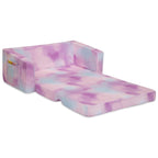 Delta Children Cozee 2-in-1 Sofa, 2-Seater Convertible Toddler Couch Sleeper, Wide 2-in-1 Flip Open Foam Chair for Playroom, Pet-Friendly, Bed Lounger, Comfy Play Sleeping Lounge Chair, Pink Tie Dye